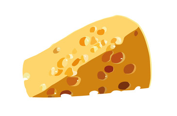 piece of cheese realistic vector illustration