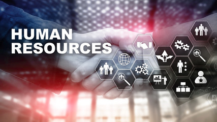 Fototapeta premium Human Resources HR management concept. Human resources pool, customer care and employees