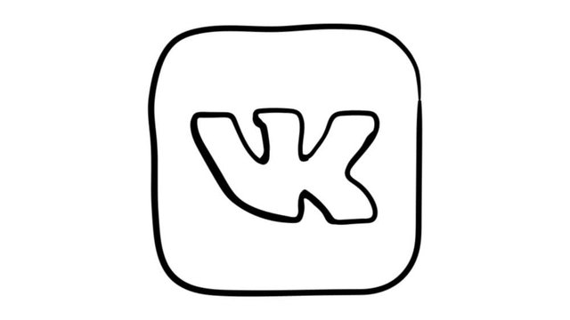 Icon Vk whiteboard animation 4K footage