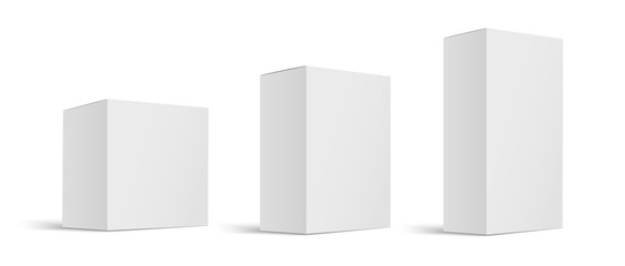 Download White Box Mock Up White Cardboard Package Box White Realistic Box Mockup For Packaging Blank White Product Packaging Boxes Isolated On White Background Vector Illustration Wall Mural I380632883310