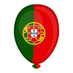 Obraz premium A balloon shaped flag of Portugal - Vector illustration