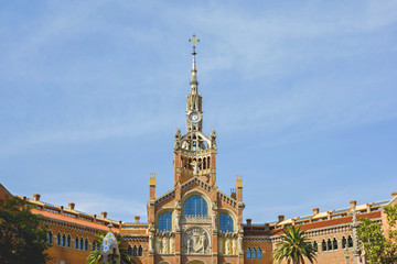The ensemble of buildings of the Hospital of the Holy Cross and St. Paul (Sant Pau) was founded in 1401 when six medieval hospitals of Barcelona were combined.