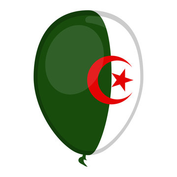 recommend clip art: A balloon shaped flag of Algeria - Vector illustration