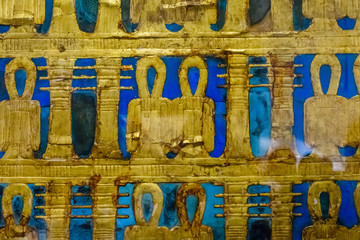 Tutankhamun tomb in a historical museum. Cairo, Egypt