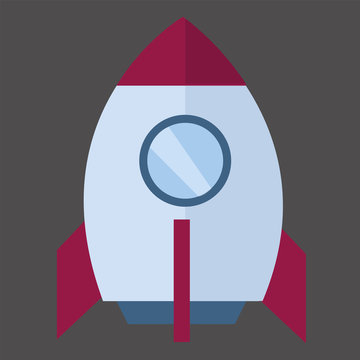 Vector cartoon illustration of a rocket.