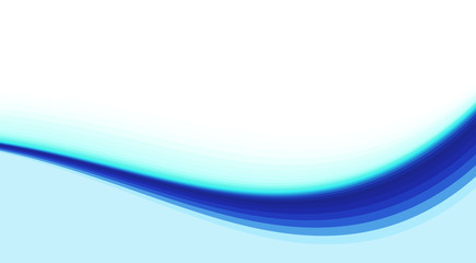 Simple blue striped wave on white background. Vector graphics