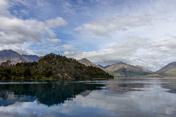 View of lake Wakatipu from a boat, Queenstown
