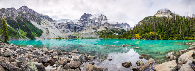 Mountain Panorama with Beautiful Turquoise Lake