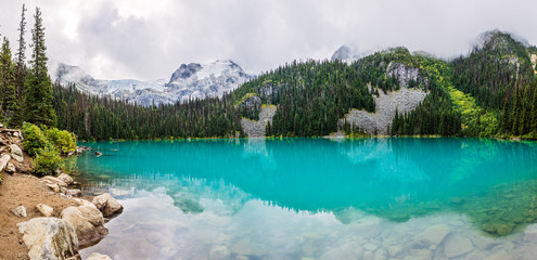 Mountain Panorama with Beautiful Glacier lake