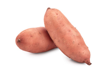 Sweet potato isolated on white background closeup