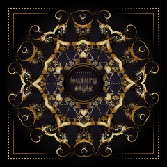 Floral mandala as background Vintage elements card