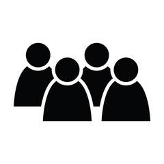 4 people icon. Group of persons. Simplified human pictogram. Modern simple flat vector icon