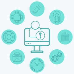 Computer user vector icon sign symbol