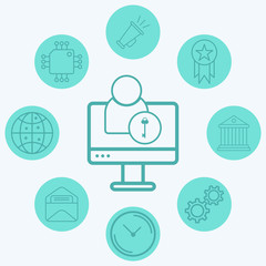 Computer user vector icon sign symbol