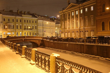 Fototapeta premium Night St. Petersburg in winter