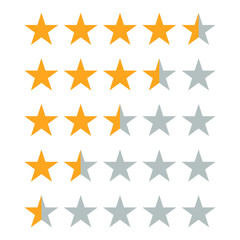 5 star rating icon half stars, review