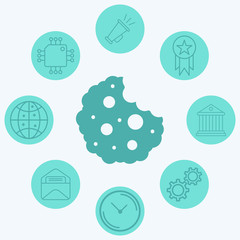Cookie vector icon sign symbol