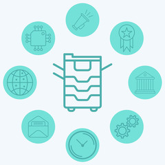 Copy machine vector icon sign symbol