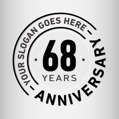 68 years anniversary logo template. Sixty-eight years celebrating logotype. Vector and illustration.