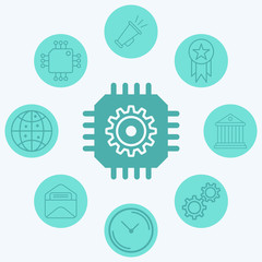 Cpu vector icon sign symbol