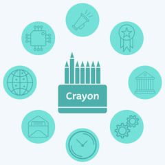 Crayon vector icon sign symbol
