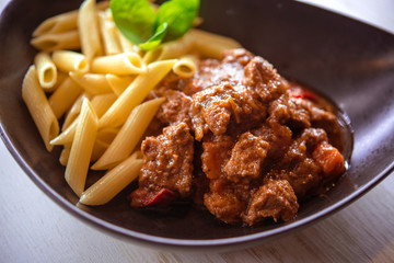 Penne pasta in tomato sauce