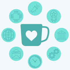 Fototapeta premium Cup vector icon sign symbol