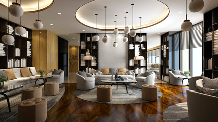 3d render of modern living room