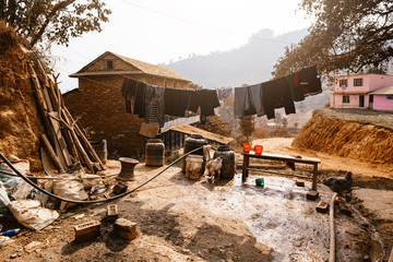 Fototapeta na wymiar Village in Himalaya mountains, Nepal.