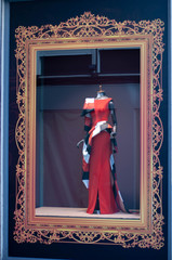 evening dress in a frame on a mannequin glamour art