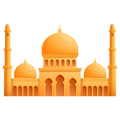 Mosque cartoon icon isolated on white background, vector illustration