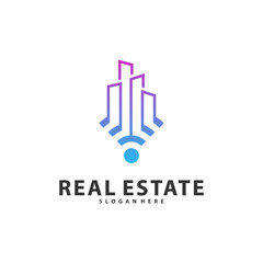 Smart Home Idea logo template, Tech City logo designs concept, Real Estate logo Vector Illustration