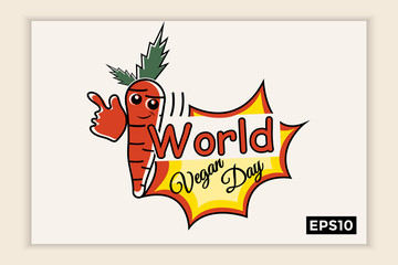 World vegan day, can be used for backgrounds, banners, web templates, leaflets, on November holidays.