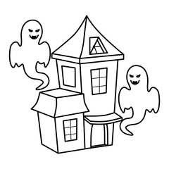 trick or treat - happy halloween line design