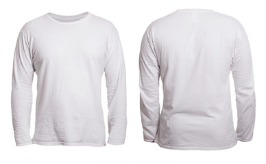 White Long Sleeved Shirt Design Template