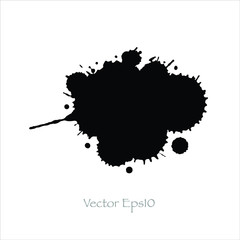 splash brush color black ink background.Vector EPS10