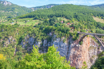 Famous bridge of Tara river canyon in Montenegro 