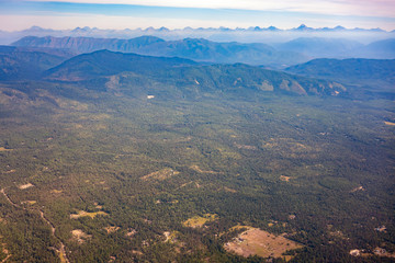 Obraz premium Aerial view of some beautiful landscape around Kalispell country side