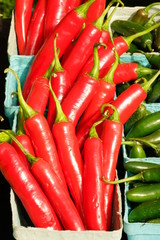 Hot Peppers at a Farmers Market