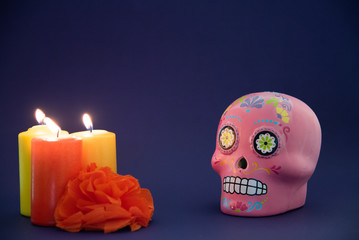 Tradición fiesta mexicana para día de muertos