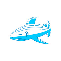 Shark logo design vector Outline isolated illustration template