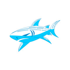 Shark logo oceanic design vector Outline isolated illustration