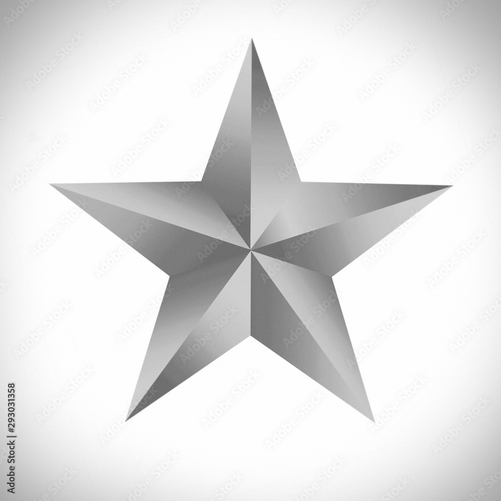 Wall mural black star isolated on white background.