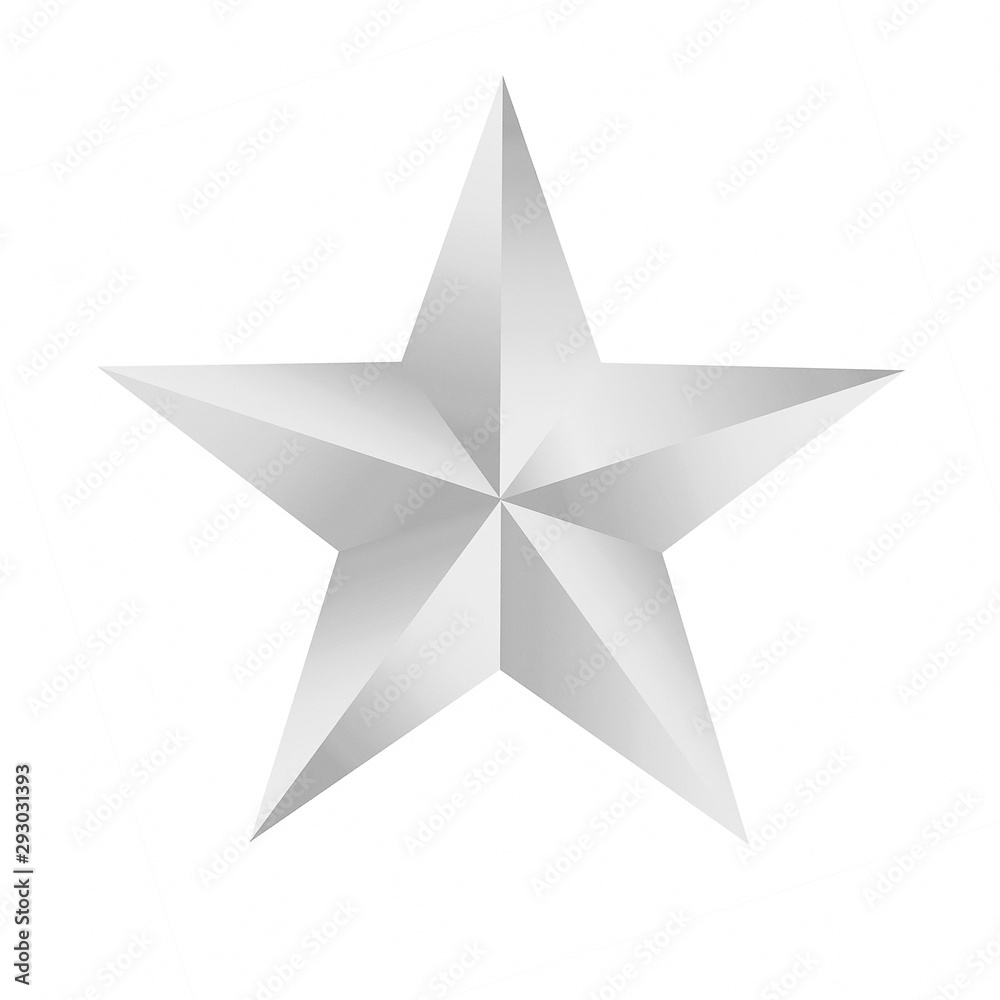 Wall mural gray star isolated on white background.