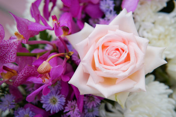 bouquet of flowers roses gerbera flowers carnations