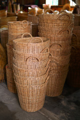 Old shop in Thailand. It has all rattan products in Thai culture.