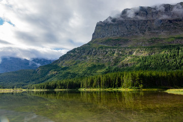 Morning view of the Fishercap Lake with reflection