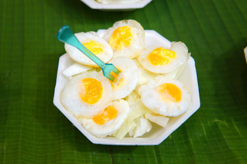 Quail eggs and fried quail eggs of delicious