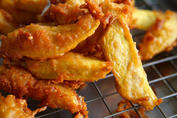 Golden Brown Fried Bananas - Thai Snack