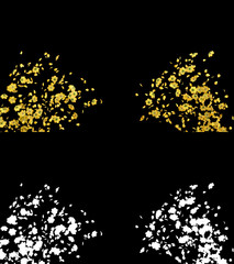 3D illustration of a yellow flower petals flow with alpha layer